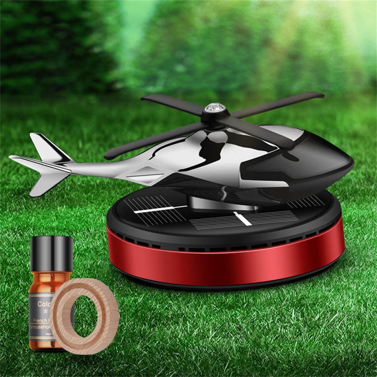 Diffuser Prop Helicopter Car Aromatherapy Diffuser with Oil - Sun Powered Rotating ...