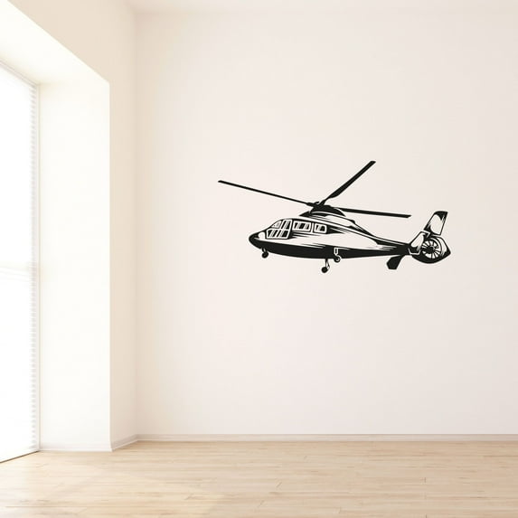 Helicopter Chopper Silhouette Helicopters Tail Rotors Helicopter Types Vinyl Wall Art Wall Sticker Wall Decal Home Kids Room Study Room Boys Girls Room Wall Décoration Design Décor Size (6x10 inch)