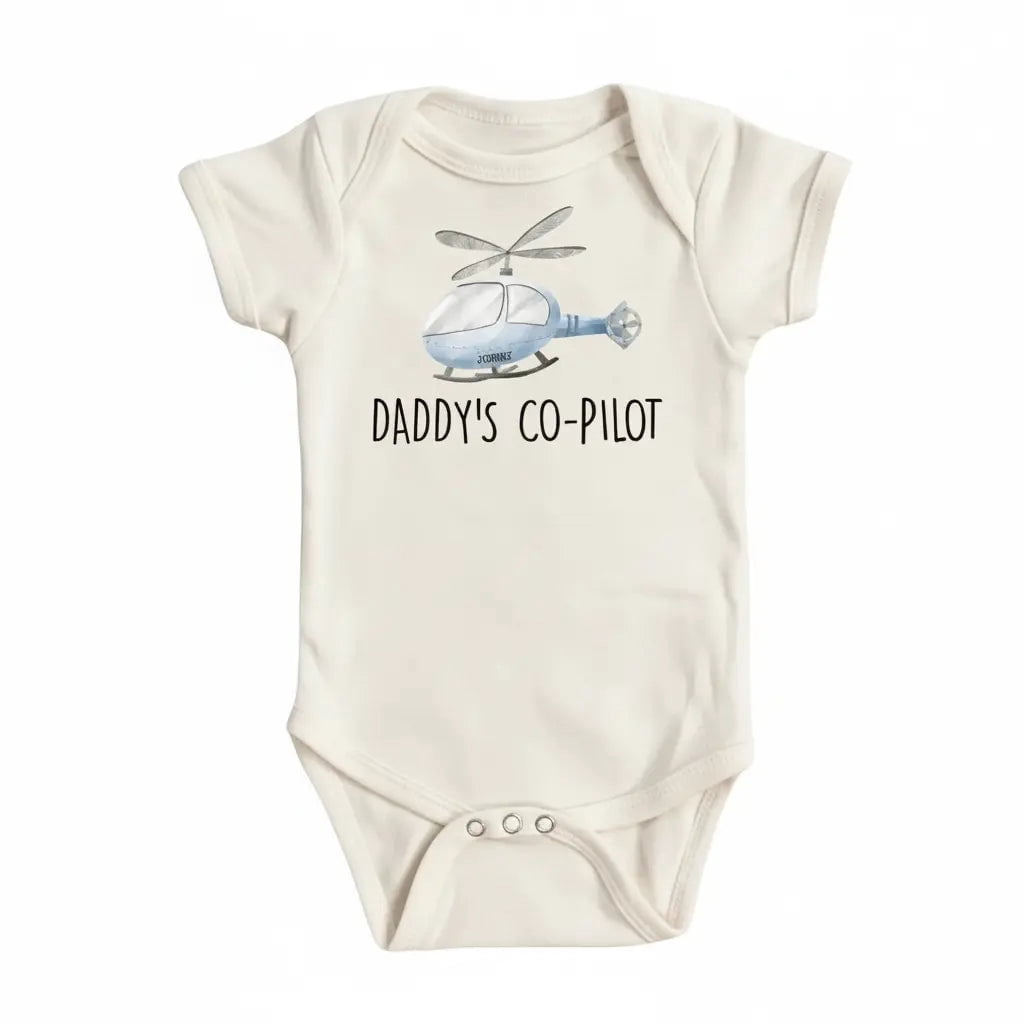 Grandpa's Co-Pilot Funny Baby Bodysuit - Cute & Soft Cotton Onesie - Perfect Gift For Infants