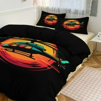 Helicopter Duvet Cover King&Queen Size Soft 3 Pieces Set 1 Duvet Cover and 2 Pillow Shams with Zipper Closure 86"x70"