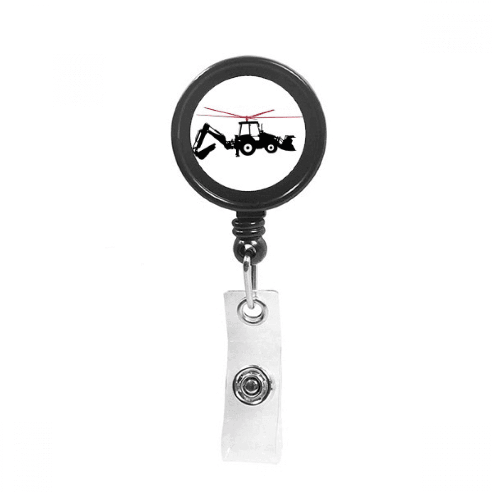 Helicopter Forklift Excavator Retractable Keychain Badge Holder ID Badge