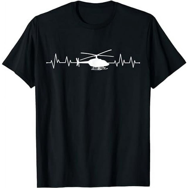 Helicopter Heartbeat Silhouette Copter Pilot Chopper Lover T-Shirt ...