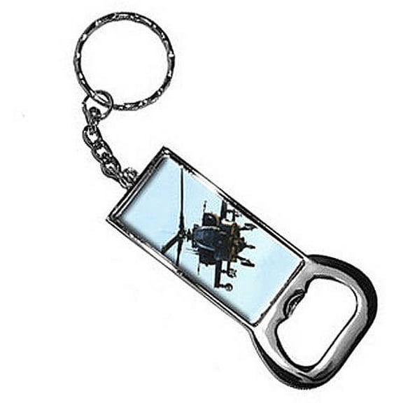 Helicopter Keychain Key Chain Ring Bottle Bottlecap Opener