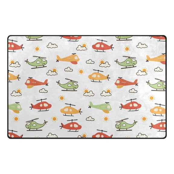 Helicopter Pattern Memory Foam Area Rug 31"x20" Non Slip, Absorbent, Fade Proof for Living Room, Bedroom, Office