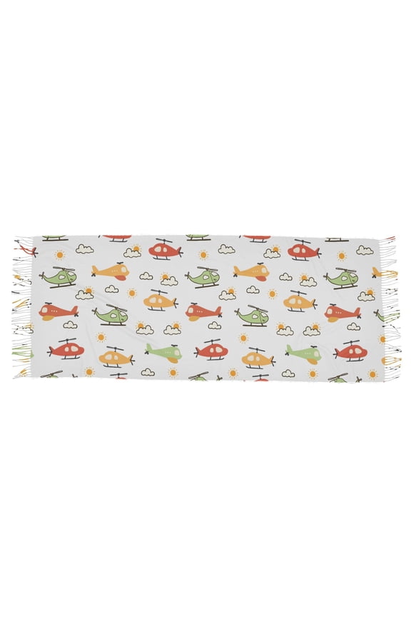 Helicopter Pattern Women's Cold Weather Scarves Lightweight Warm Fashion Scarves, Breathable 86.6''x30.7''