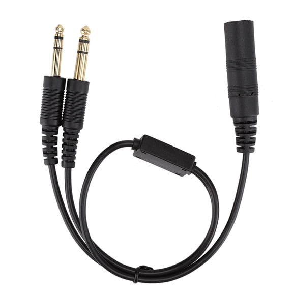 Helicopter Universal Aviation Headset Adapter Cable Converter Dual Plug GA to U174 Plug 5.51 in / 14 cm