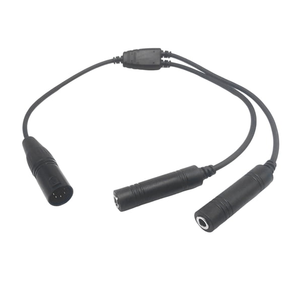 Helicopter to General Aviation Headsets Converter Adapter Double Plugs 5 Pin Interfaces for Communication Device