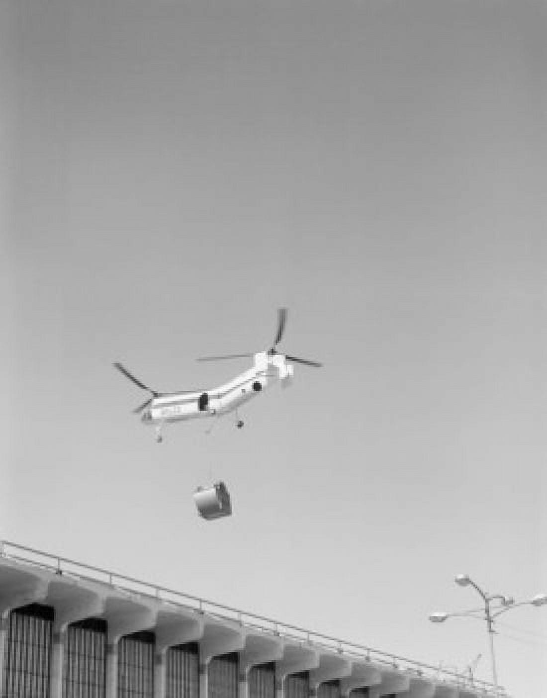 Helicopter used in construction Canvas Art - (24 x 36)