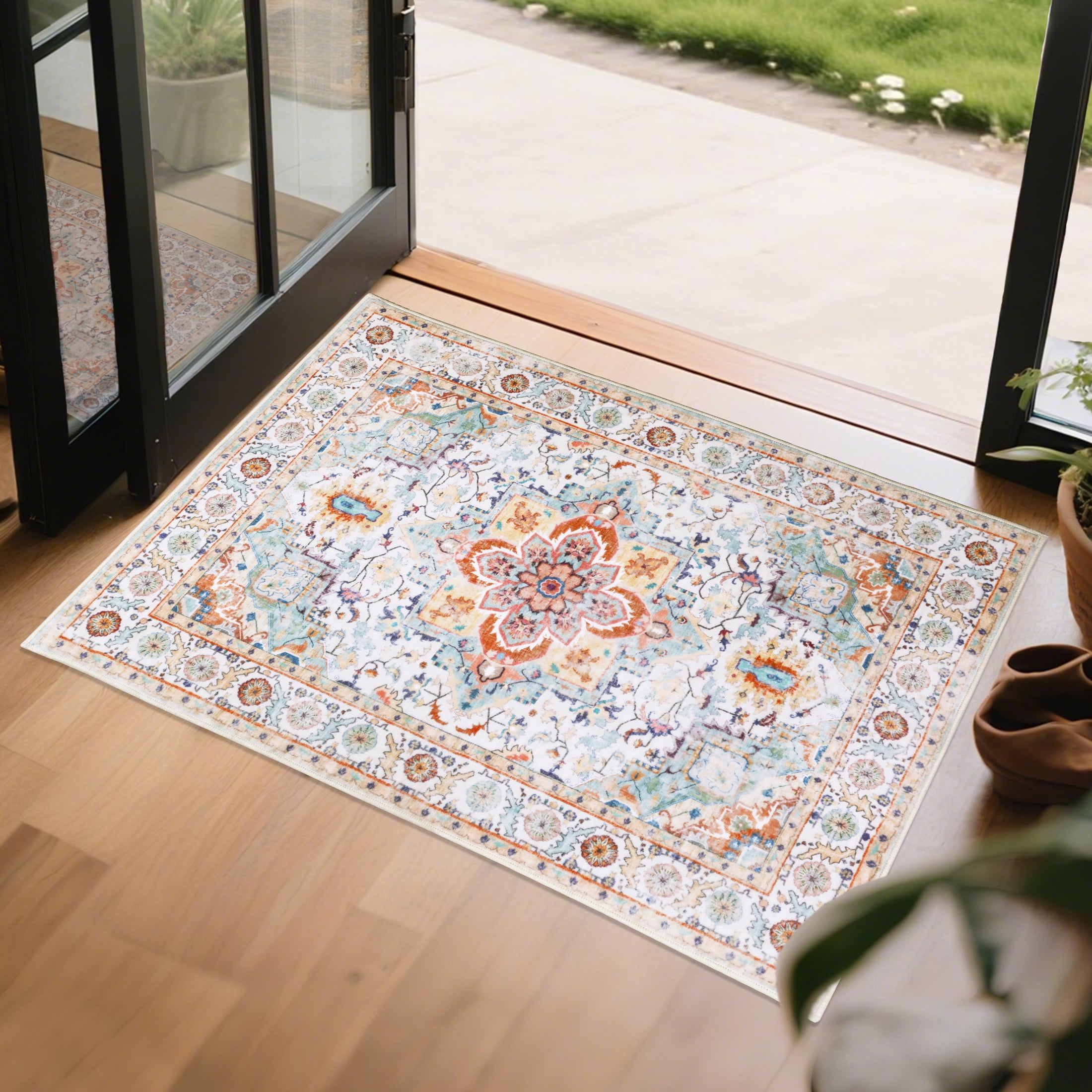 ARJINCUTE High Traffic Boho Area Rugs, 3'x5', Orange-Red - Walmart.com