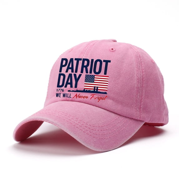 Helii 1776 God Bless America Washed Baseball Cap – 250th Anniversary Patriotic Hat for Men Women, Adjustable American Flag Cotton Cap, Vintage Distressed 4th of July Summer Gift Pink,A