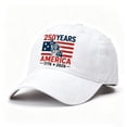 thumbnail image 1 of Helii 250 Years America 1776-2026 Baseball Cap – 250th Anniversary Patriotic Hat for Men Women, Washed Cotton Cowboy Hybrid Cap, 4th of July Independence Day Cap White,A, 1 of 3