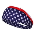 thumbnail image 1 of Helii 4th Of July Wide Headband, Patriotic American Flag Elastic Sports Wicking Headband, Independence Day Holiday Breathable Soft Hair Band Daily Casual Formal Wear Navy One Size, 1 of 2