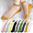 thumbnail image 1 of Helii 5 Pairs Socks for Women LightWeight Thin Floral Embroided Sheer Non Slip Casual Boot Socks Moisture Wicking No-Show for Daily Wear Leisure Summer Pink, 1 of 5