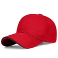 thumbnail image 1 of Helii 6-Panel Cotton Baseball Cap – Classic Adjustable Hat for Men Women, Breathable Curved Brim with Ventilation Eyelets & Contrast Stitching, Plain Solid Color Cap Red,One Size, 1 of 5