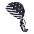 thumbnail image 1 of Helii American Flag Durag for Women Men – Breathable Mesh Cycling Skull Cap, Lightweight Sweat Wicking Headwrap for Running, Outdoor Sports, Patriotic USA Headwear with Long Tail Black One Size, 1 of 2