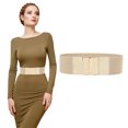 thumbnail image 1 of Helii Women Vintage Wide Elastic Waist Belt Stretchy Fashion Belt with Interlock Buckle, 1 of 7