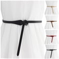 thumbnail image 1 of Helii Black Women Casual Retro Solid Color PU Belt Tie Knot Decorative Waist Belt for Dresses, 1 of 4