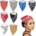 thumbnail image 1 of Helii Boho Triangle Head Scarf Vintage Elastic Hair Kerchief Bohemian Head Wrap for Women, 1 of 3