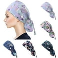 thumbnail image 1 of Helii Bouffant Scrub Caps with Button and Sweatband, Adjustable Working Cap for Women Men, One Size Colorful Print Sun Hat Cowboy Hat Trucker Hat, 1 of 3