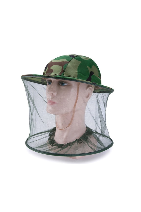 Camo Bug Net Hat Sun Protection Cap with Detachable Mosquito Mesh Face Shield Breathable Quick Dry Fishing Hat Adjustable Insect Net Cap for Men Women Outdoor Hiking Camping Garden Hat