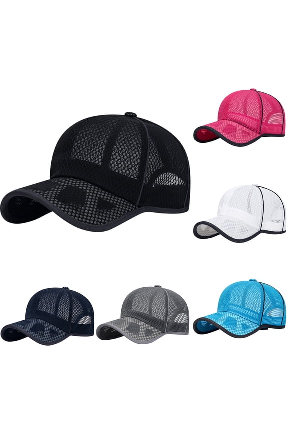 Classic Low Profile Mesh Baseball Cap Unconstructed Adjustable Dad Hat for Men Women
