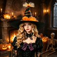 thumbnail image 1 of Helii Clearance Witch Hat for Women Halloween Costume Accessory 6 Styles Available Soft Polyurethane Fiber Comfortable Fit for Halloween Party Cosplay Photo Shoot, 1 of 4