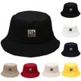 thumbnail image 1 of Helii Cotton Blend Bucket Hat for Women Men Wide Brim Sun Hat, Vintage Solid Color Fisherman Hat Foldable Summer Outdoor UV Protection Beach Hiking Cap Black,One Size, 1 of 2