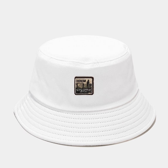 Helii Cotton Blend Bucket Hat for Women Men Wide Brim Sun Hat, Vintage Solid Color Fisherman Hat Foldable Summer Outdoor UV Protection Beach Hiking Cap White,One Size