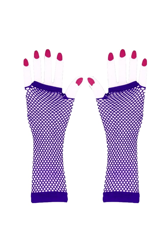 Fishnet Fingerless Mesh Gloves for Women Girls - Elastic Nylon Short Wrist Gloves - Fashion Costume Accessories for Party Cosplay Daily Wear