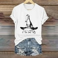 thumbnail image 1 of Helii Halloween Shirt for Women Fall Season Shirts If The Hat Fits Tshirt Witch's Hat Tee Tops, 1 of 4