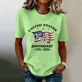 thumbnail image 1 of Helii Independence Day 250th Anniversary USA Shirt Womens 4th of July 1776-2026 T-Shirts Patriotic Shirts American Flag Graphic Top Summer Tops Light Green M, 1 of 5