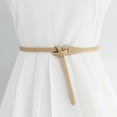 thumbnail image 1 of Helii Khaki Women Casual Retro Solid Color PU Belt Tie Knot Decorative Waist Belt for Dresses, 1 of 4