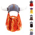 thumbnail image 1 of Helii Knit Hat with Horns and Detachable Beard Viking Style Beanie Hat Handmade Crochet Cap Funny Novelty Winter Hat for Role Play Party Dress Up Stretchy Soft Beanie Hat for Adults, 1 of 7