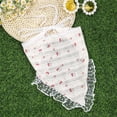 thumbnail image 1 of Helii Lace Triangle Head Scarf for Women – Cherry Print Floral Bandana, Ditsy Print Hair Scarf with Self Tie Closure, Breathable Polyester Head Wrap for Music Festival Beach Gift Hot Pink,One Size, 1 of 7
