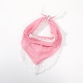 thumbnail image 1 of Helii Lace Triangle Head Scarf for Women – Vintage French Floral Headwrap, Boho Lace Trim Bandana Headband, Adjustable Tie Back Kerchief for Spring Summer Wedding Beach Pink,One Size, 1 of 6
