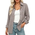 thumbnail image 1 of Helii Long Sleeve Shirts for Women Casual Loose Fit Plaid Button Down Teacher Shirts Business Tunic Blouse Office Work Layering Autumn Fall Fashion 2026, 1 of 5