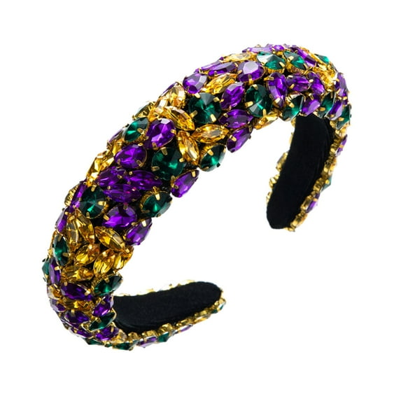 Helii Luxury Shiny Rhinestone Headband for Women, Comfortable Sponge Hair Hoop for Party Daily Wear
