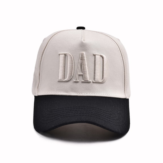 Helii Matching Hats for Couples Mom and Dad Hats Set of 2, Embroidered Two Tone Cotton Blend Baseball Cap, His Hers Adjustable Snapback Trucker Hat for Parents Gift Beige,One Size