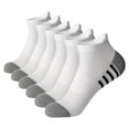 thumbnail image 1 of Helii Men's 6 Pack Ankle Socks – Low Cut Athletic Running Socks, Breathable Polyester Sport Socks with Reinforced Heel & Toe, Lightweight Moisture Wicking Performance Socks White,One Size, 1 of 3