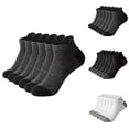 thumbnail image 1 of Helii Men's Athletic Quarter Socks 6 Pairs Ankle Basketball Socks Breathable Moisture Wicking Short Socks Cushioned Crew Length for Sports Workout Running Casual Outdoor Men Size 9-11, 1 of 3