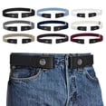 thumbnail image 1 of Helii Men's Comfort Adjustable No Buckle Elastic Belt Hook Loop Fastener Stretch Belt for Jeans Khaki Pants, 1 of 5