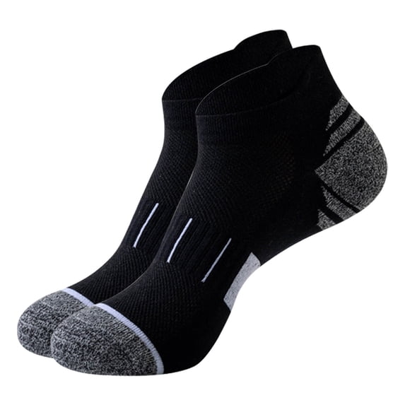 Helii Men's Low Cut Athletic Ankle Socks – Breathable Mesh Basketball Socks with Moisture Wicking, Reinforced Heel Toe & Arch Support Sports Training Socks Black,One Size