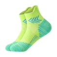 thumbnail image 1 of Helii Men's Low Cut Athletic Socks 1 Pair – Breathable Mesh Ankle Sports Socks for Running Basketball, Non Slip Cushioned Training Gym Socks with Arch Support Green,One Size, 1 of 3