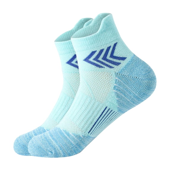 Helii Men's Low Cut Athletic Socks 1 Pair – Breathable Mesh Ankle Sports Socks for Running Basketball, Non Slip Cushioned Training Gym Socks with Arch Support Light Blue,One Size