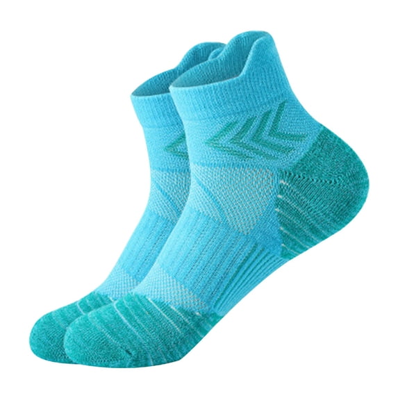 Helii Men's Low Cut Athletic Socks 1 Pair – Breathable Mesh Ankle Sports Socks for Running Basketball, Non Slip Cushioned Training Gym Socks with Arch Support Sky Blue,One Size