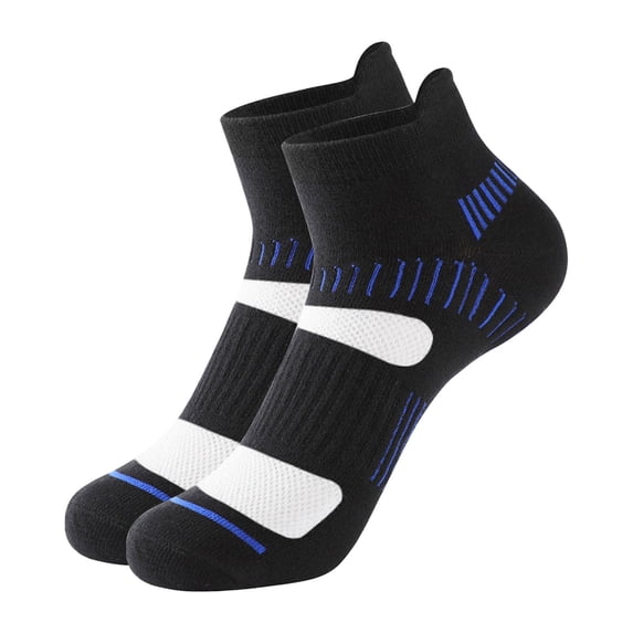 Helii Men's Low Cut Basketball Socks, Breathable Athletic Ankle Sports Socks with Reinforced Heel & Toe, Moisture Wicking Cushioned Training Socks for Running Gym Black,One Size