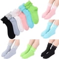 thumbnail image 1 of Helii Mens Womens Socks Breathable Lace Splice Ruffle Solid Color Casual Ankle Socks Moisture Wicking Non Slip Retro Sweet Leisure Everyday Wear Light Blue, 1 of 5