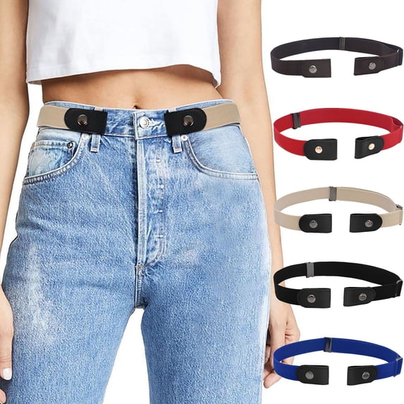 Helii No Buckle Elastic Belt For Women Men Invisible Stretch Belt For Jeans Pants Comfortable Adjustable Waist Belt