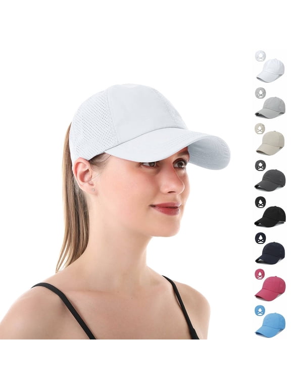 Ponytail Hat for Women, Quick Drying Mesh Baseball Cap Sport Sun Hat