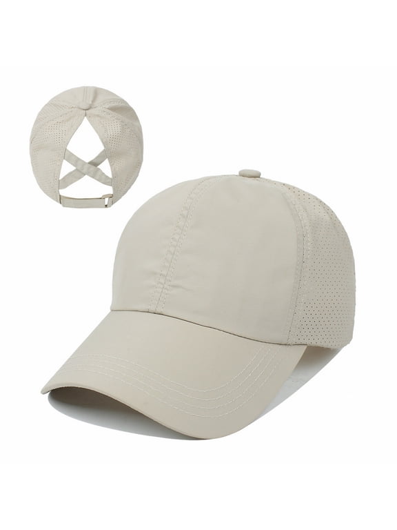 Ponytail Hat for Women, Quick Drying Mesh Baseball Cap Sport Sun Hat